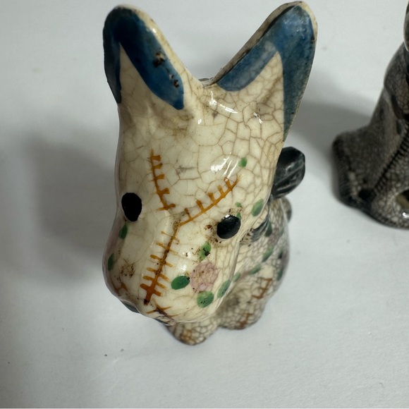 Vintage patchwork Scottie dog and cat salt and pepper Shaker Set. - Picture 7 of 9